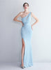 One Shoulder Split Prom Dress