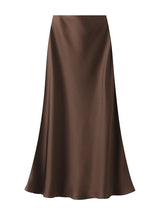 Acetic Satin Long Slim Skinny Skirt