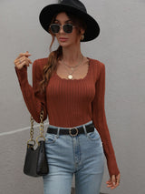 Solid Color Button Pullover Sweater