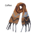 Thick Wavy Jacquard Coarse Fringed Scarf