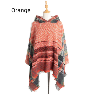 Women Cape Hooded Shawl Cloak