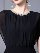 Pink Pleats Pearls Mother Of The Bride Dress