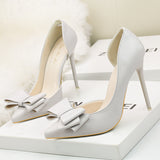 Shallow-mouth Pointed Bow High-heeled Shoes