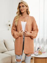Women Bubble Sleeve Coat Sweater