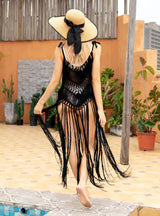 Sexy Beach Long Tassels Knitted Adjustable Suspenders Cover Up