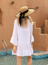 Long-sleeved Bohemian Beach Cover Up Dress