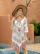 Lace Tassel Hook Beach Cover Up