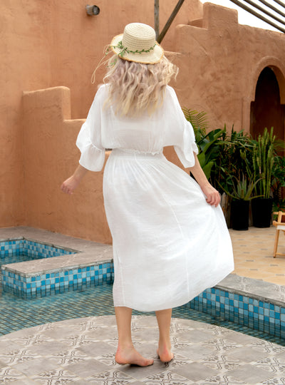 Beach Dress Elastic Waist Bikini Cover Up