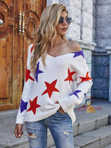 Five-pointed Star Geometric Pullover Loose Sweater