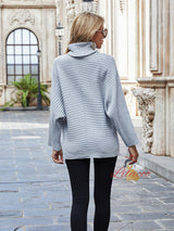Loose Solid Color High Neck Sweater