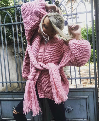 Long Sleeve Pink Ladies Cardigans For Women