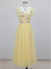 Yellow Mesh Long High Waist Slim Dress