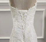 White Mermaid Lace Appliques Wedding Dress