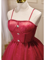 Burgundy Lace Straps Homecoming Dress