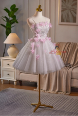 Tulle Sequins Flower Homecoming Dress