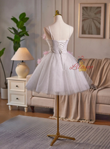Tulle Sequins Flower Homecoming Dress