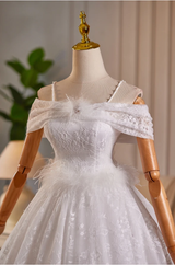 White Lace Spaghetti Straps Homecoming Dress