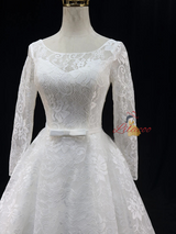 White Lace Long Sleeve Homecoming Dress
