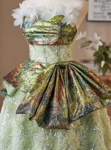 Green Sequins Strapless Homecoming Dress