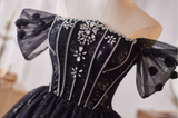 Black Tulle Off the Shoulder Crystal Homecoming Dress