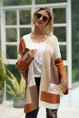 Spliced Loose Knit Plaid Sweater