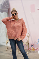 Loose Hooded Mixed Color Sweater