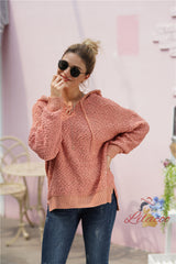 Loose Hooded Mixed Color Sweater