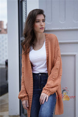 Women Bubble Sleeve Coat Sweater