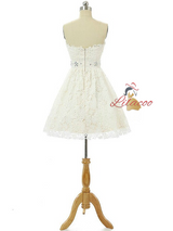 White Lace Sweetheart Homecoming Dress