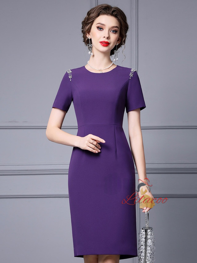 Purple Crystal Mother Of The Bride Dress