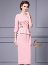 Burgundy Beading Appliques Mother Of The Bride Dress