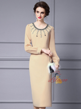 Black Long Sleeve Mother Of The Bride Dress