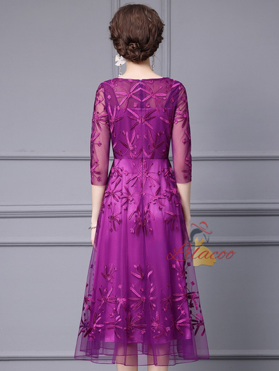 Black Short Sleeve Beading Mother Of The Bride Dress