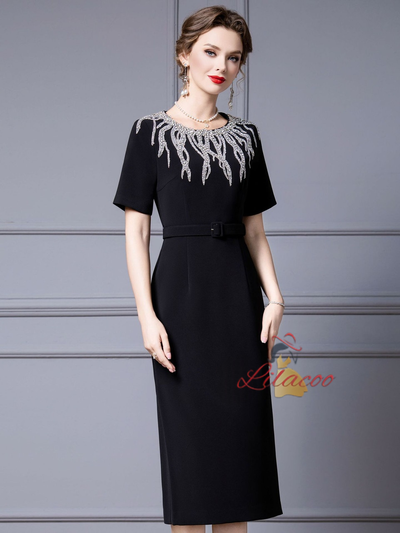 Burgundy Beading Mother Of The Bride Dress