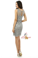 Gray Lace Mother Of The Bride Dress