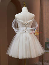 Ivory Tulle Tulle Straps Homecoming Dress