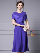 Purple Short Mother Of The Bride Dress