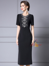 Burgundy Beading Crystal Mother Of The Bride Dress