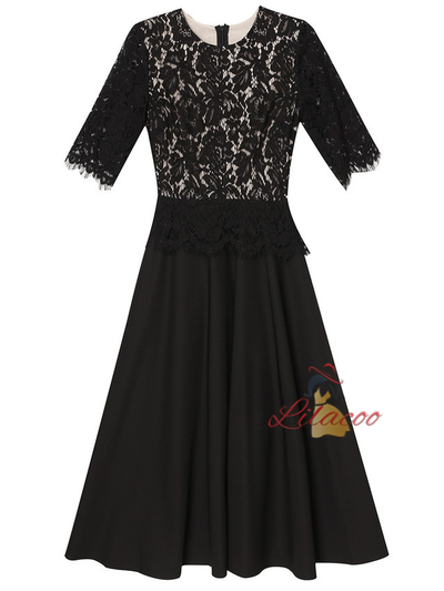Black Lace Mother Of The Bride Dress