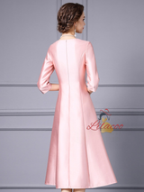 Fuchsia Satin Beading Mother Of The Bride Dress