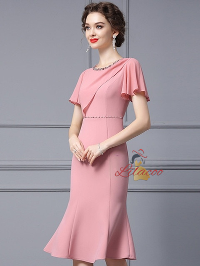 Pink Beading Mother Of The Bride Dress