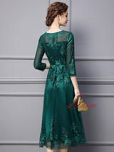 Dark Green Tulle Mother Of The Bride Dress