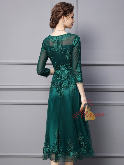 Dark Green Tulle Mother Of The Bride Dress