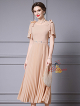 Chiffon Pleats Beading Mother Of The Bride Dress