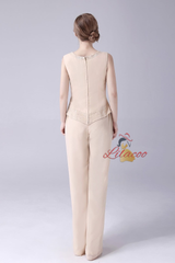 Champagne Chiffon Beading Mother Of The Bride Dress
