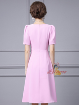 Pink Short Sleeve Mother Of The Bride Dress