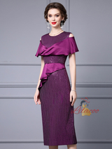 Purple Sequins Mother Of The Bride Dress