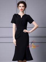 Black Mermaid Appliques Mother Of The Bride Dress
