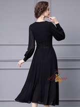 Black V-neck Mother Of The Bride Dress