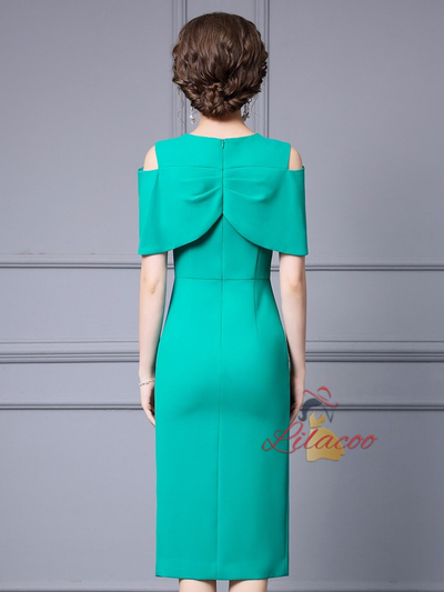 Green Split Mother Of The Bride Dress
